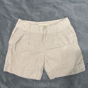Tan linen shorts